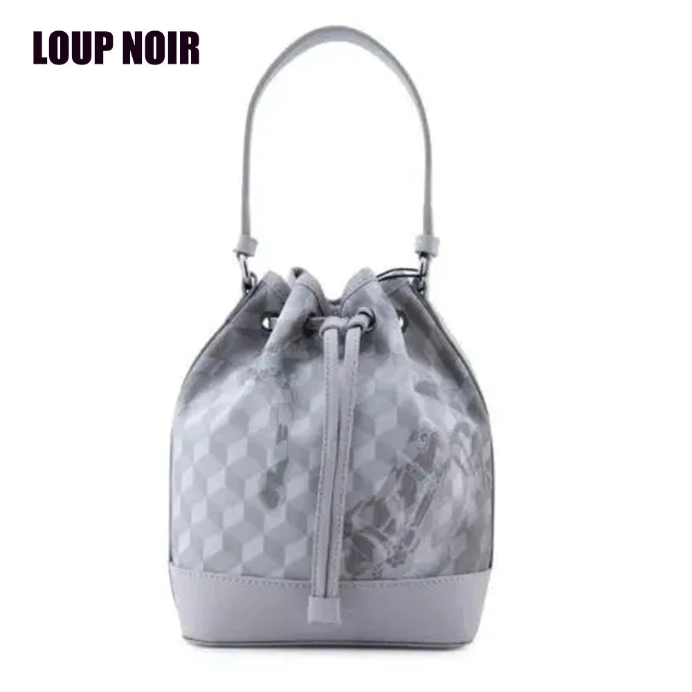 Original LOUP NOIR Luxury brands tote bags Women men bag Highest quality Almond Mini Bucket Bag Makeup tote Leather bags