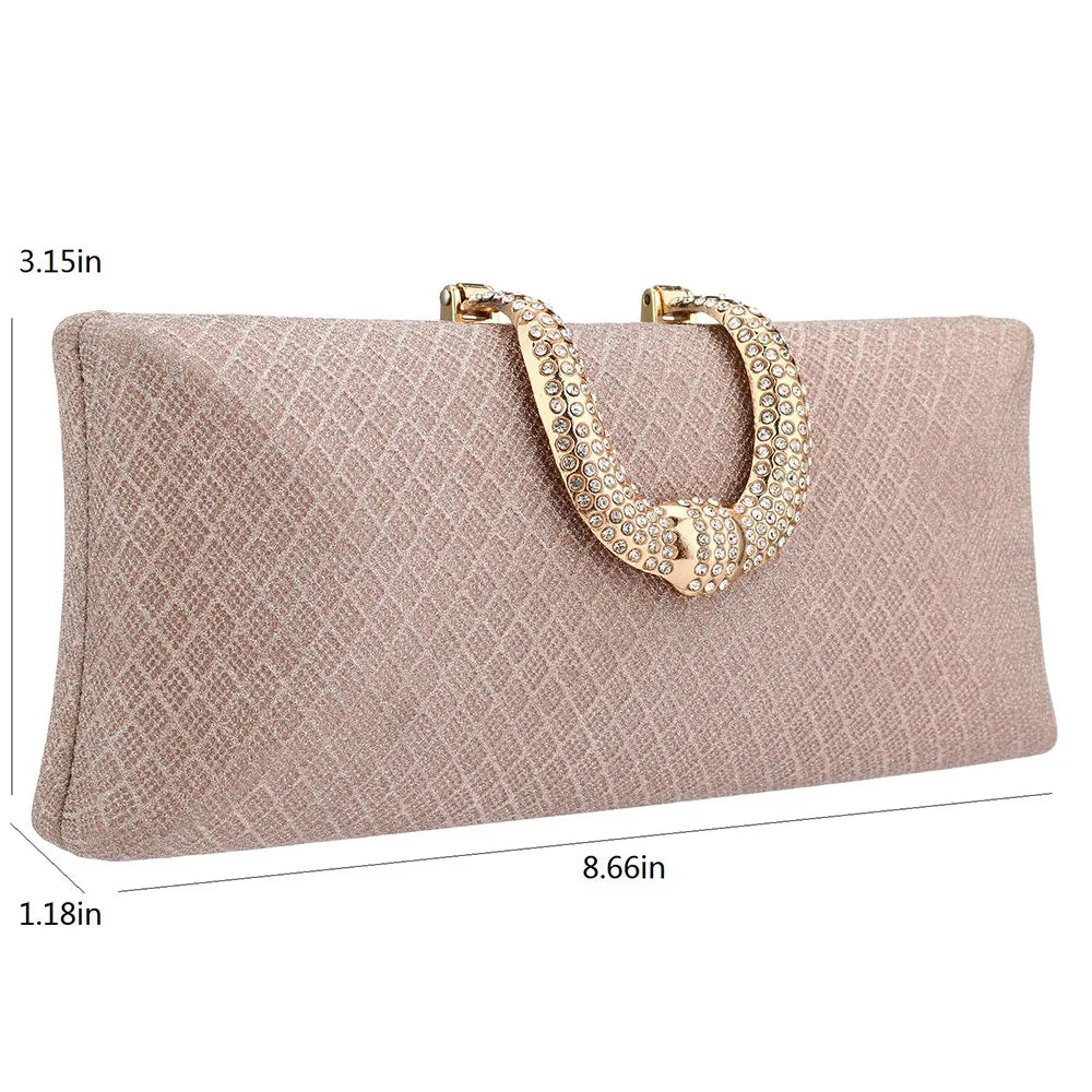 YYW Evening Bags For Women Fashion Gold Luxury Clutches And Purse Chain Shoulder Bags Handbags Banquet Glitter Clutch Sac A Main