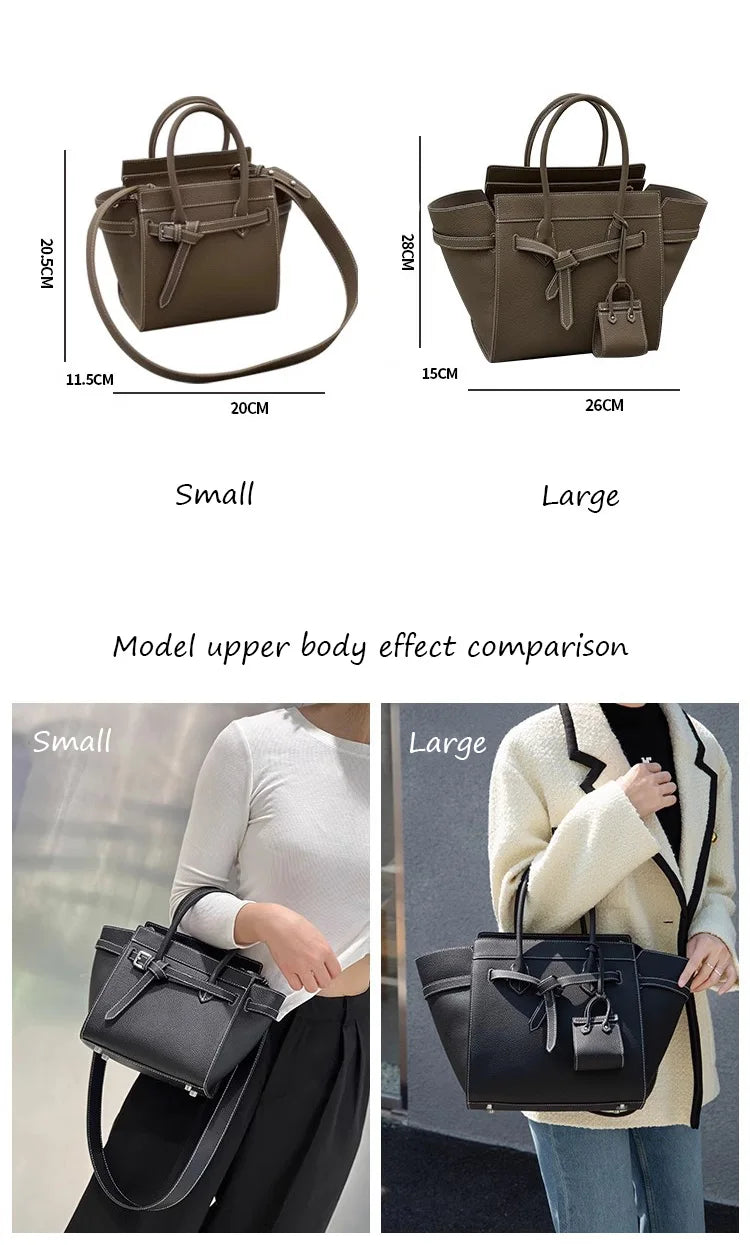 Luxury High Quality Cowhide Handbags For Women Fashion Large Capacity Solid Genuine Leather Tote Bag Versatile Simple Trendy Bag