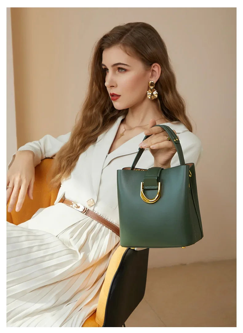 Fashionable Women's Bag, luxurious Handbag, leather Casual Crossbody Bag, High-Quality Shoulder Bag, Bucket Bag