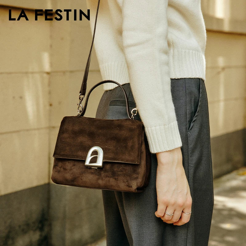 LA FESTIN Original Bags for Women 2024 Handbags Suede Bag Designer Luxury Bag Shoulder Crossbody Bags Autumn and Winter Bags