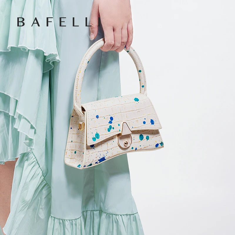 BAFELLI 2024 NEW WOMEN'S HANDBAG K GOLD LUXURY BRAND FASHION PURSE ORIGINAL STYLE DESIGNER BAGS FEMALE EVENING DRESS SHOULDER