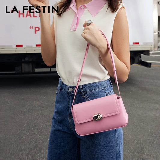 LA FESTIN Original Designer 2024 New French Shoulder Crossbody Bag for Women's High-end Texture Versatile Fashion Underarm Bag