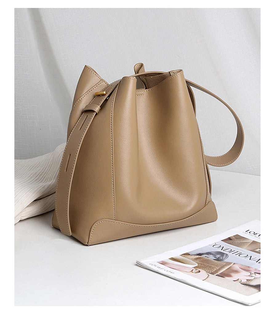 BEEP New Women's Genuine Leather Handbags Designer Bags Famous Brand Female bag Luxury Shoulder Leather Fashion Bags for women