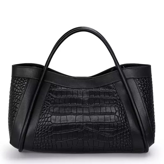 High Quality Luxury Bags For Women Crocodile Patent Leather Messenger Bag Large Capacity Female Tote 2024 Brand Designer Handbag