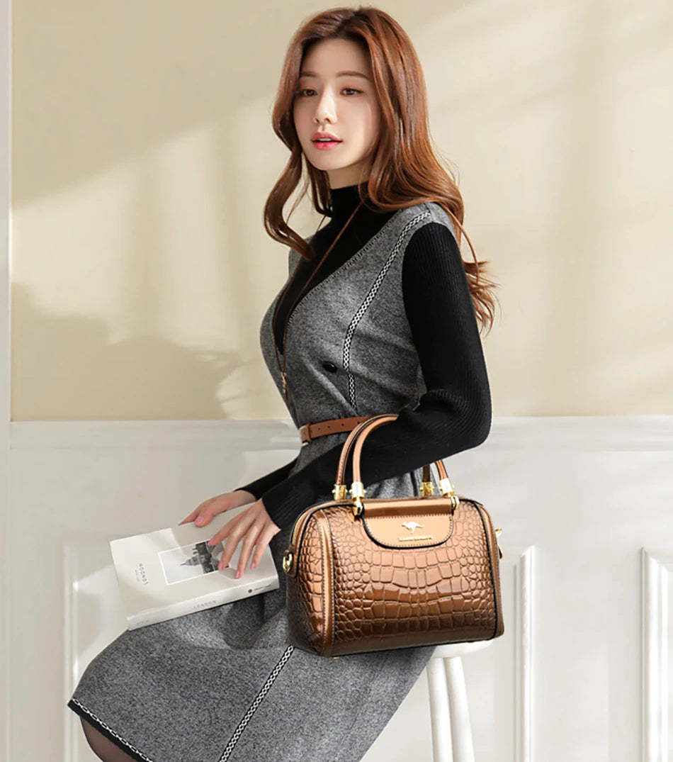 2024 New Fashion Crocodile pattern Women Handbag Luxury Designer Female Shoulder Bags Retro Trendy Girl's Tote Bolsas Wallet Sac