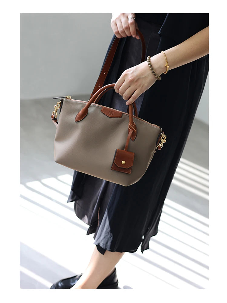 Women's Crossbody Bag Female Luxury Handbag Nylon With Genuine Leather Shoulder Bag Large Capacity Tote For Work