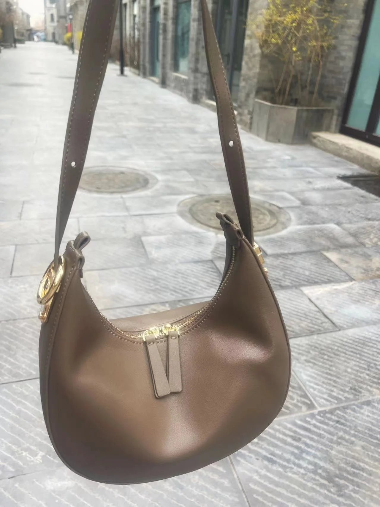 Original Cow Bag Fashion Luxury Real Leather Bags Handcraft Ladies Women Handbag Second Skin Half Moon Purses#SC1005