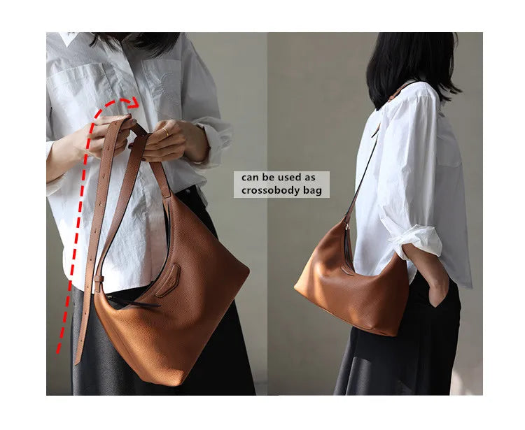 2022 New Arrival Underarm Bag Women Genuine Leather Crossbody Bag Fashion Female Nylon Handbag Luxury Messenger Purses