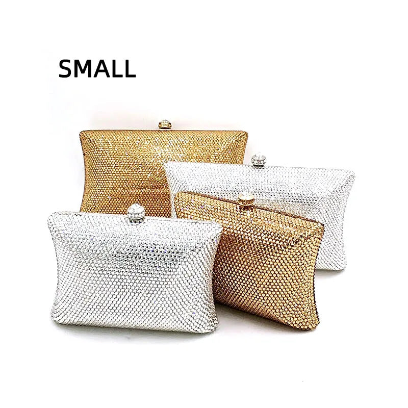 SMALL Classical Bridal wedding party purses women evening party luxury diamonds full crystal clutches elegant purses