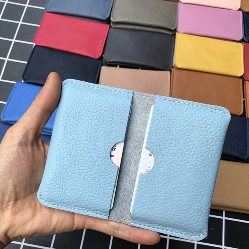 Genuine Leather Business Card Holder Luxury Engrave Letters Logo Cowhide Card Case Japan Personalize Mini Wallet For Men Women