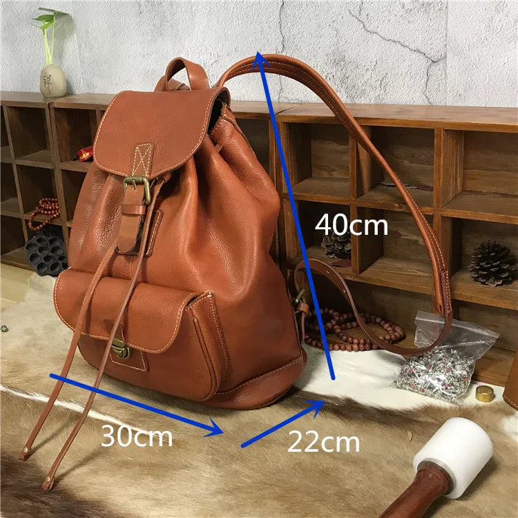 New Luxury Women Leather Backpacks Ladies Genuine Leather Luxury Backpack High-quality Woman Vintage Anti-theft Backbags