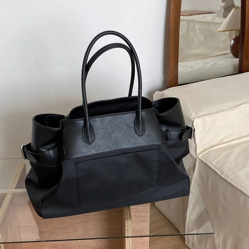 Nylon and Genuine LeatherTote Bag For Women Luxury Designer Handbags And Purse 2023 New In Fashion Large Capacity Ladies Travel