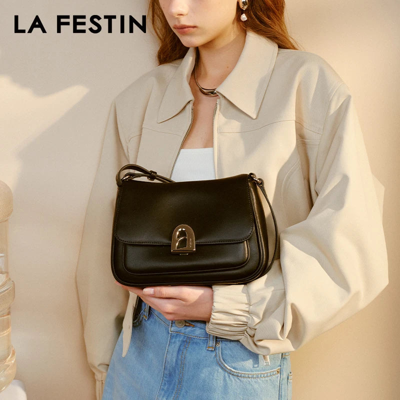 LA FESTIN Bag for Women 2024 New Shoulder Crossbody Bag Leather Bag Fashion Designer Luxury Bag Ladies Handbags