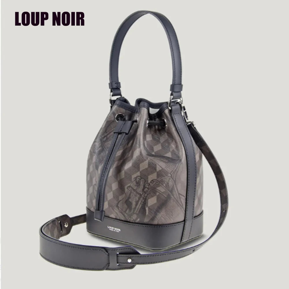 Original LOUP NOIR Luxury brands tote bags Women men bag Highest quality Almond Mini Bucket Bag Makeup tote Leather bags