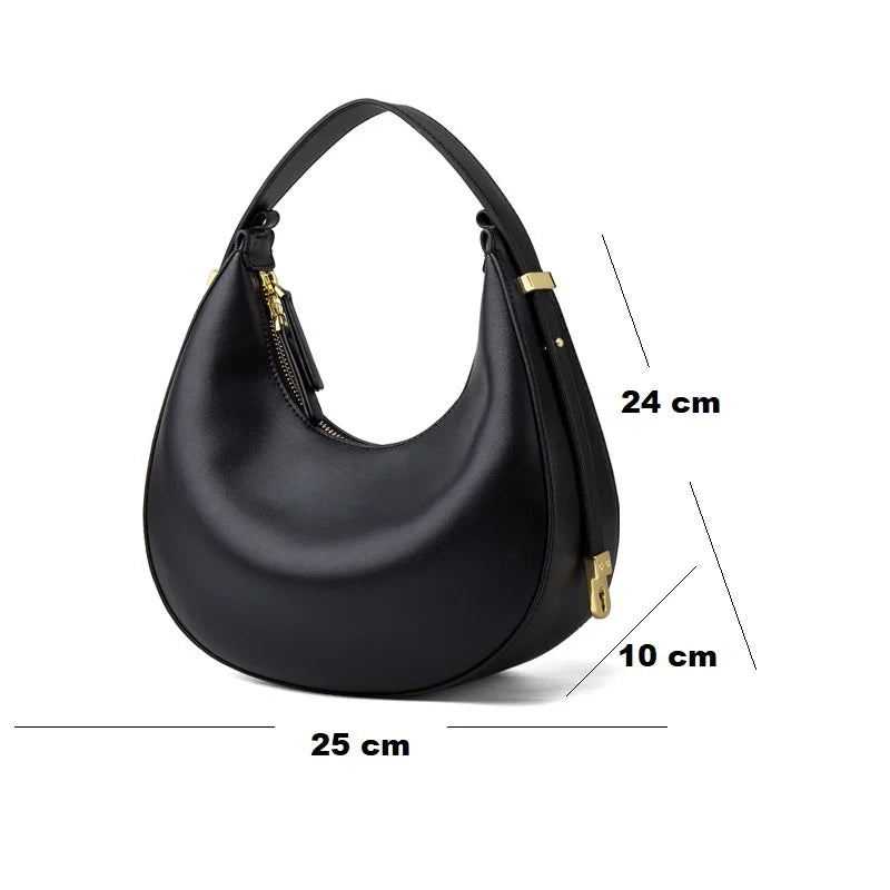 Original Cow Bag Fashion Luxury Real Leather Bags Handcraft Ladies Women Handbag Second Skin Half Moon Purses#SC1005