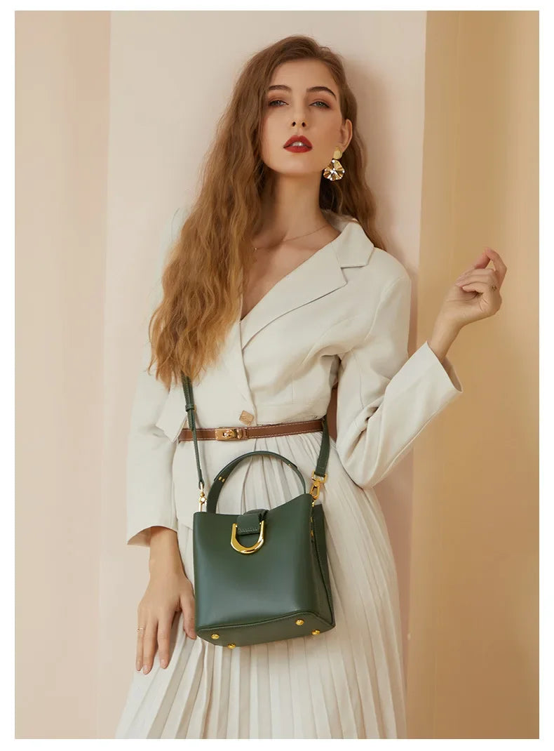 Fashionable Women's Bag, luxurious Handbag, leather Casual Crossbody Bag, High-Quality Shoulder Bag, Bucket Bag