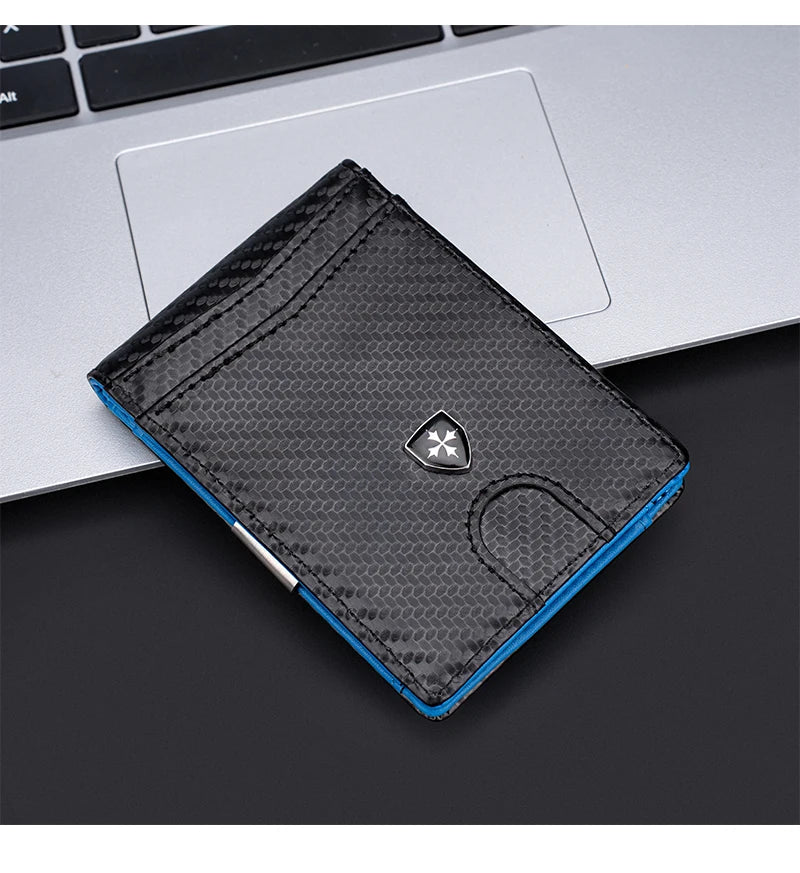 New RFID Mini Short Men Wallets Free Name Customized Card Holders Male Purses Luxury Photo Holder Small Men's Card Wallet