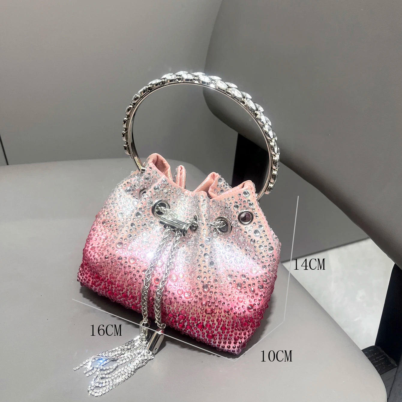 Handle Rhinestones Evening clutch Bag Purses and handbag luxury Designer shoulder bag Shiny Crystal Clutch purse bucket bag