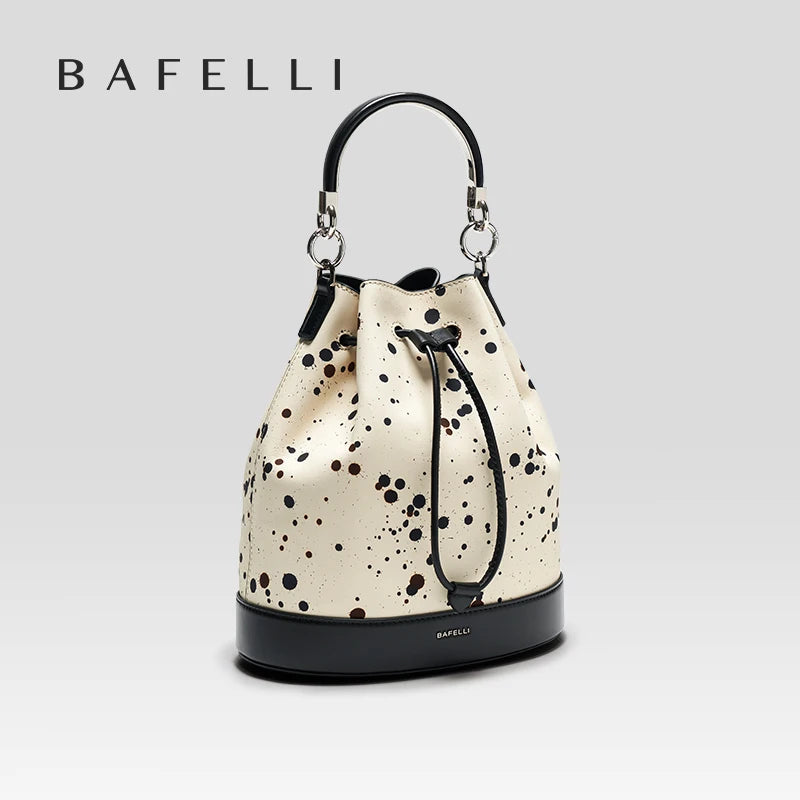 BAFELLI 2023 WOMEN'S NEW HANDBAG LUXURY BRAND SPRING SUMER DESIGNER STYLE STRING LEATHER BUCKET BAGS ORIGINAL TREND PURSE