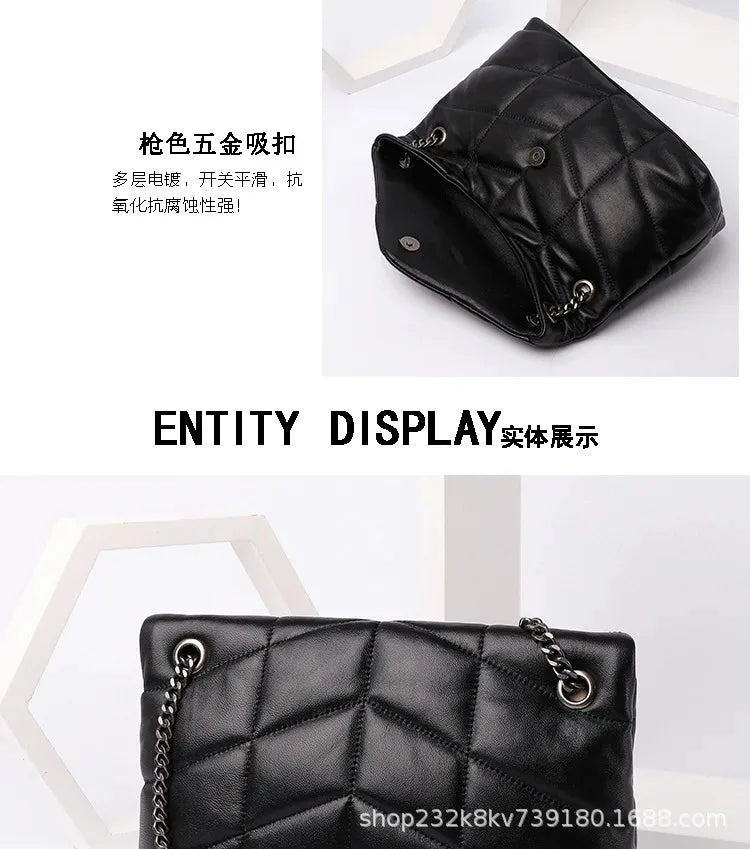 Ladies Designer Fashion Bag Luxury Shoulder Crossbody Bag for Women Chain Sac De Luxe Femme Genuine Leather Purse