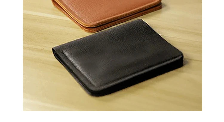 Genuine Leather Casual Men Wallet Luxury Design Short Purse Slim Card Holders Solid Money Bag Ultra Thin Minimalist Wallets