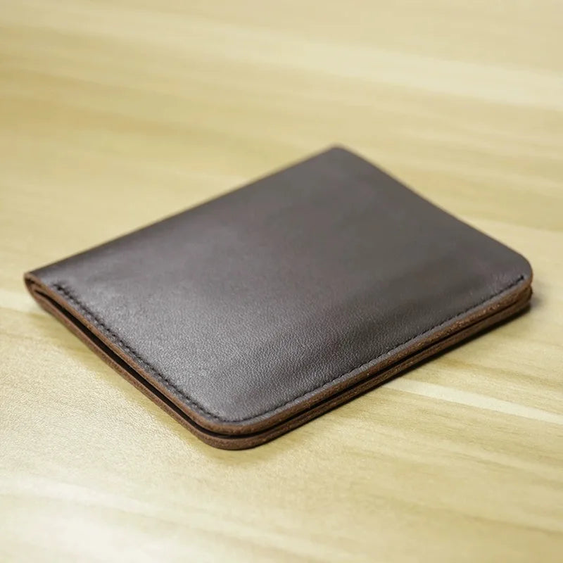 Genuine Leather Casual Men Wallet Luxury Design Short Purse Slim Card Holders Solid Money Bag Ultra Thin Minimalist Wallets