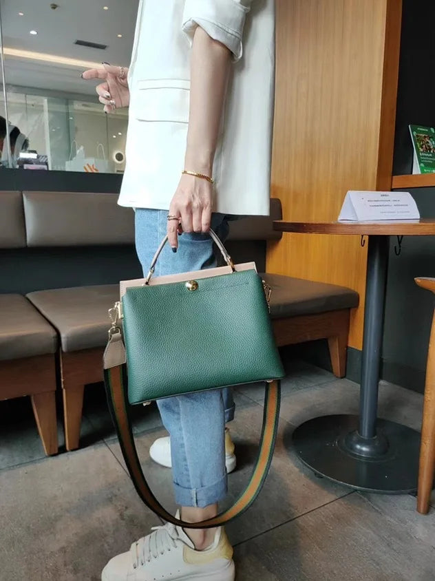 2023 Luxury Brand Design Women's Handbag 100% Genuine Leather Tote Bag All-match Real Skin Cross Body Bag Classic Satchel Purse