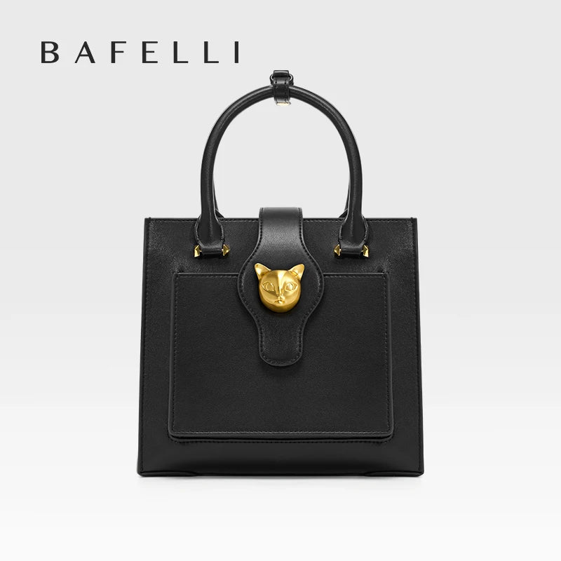 BAFELLI 2024 WOMEN'S NEW HANDBAG CAT LUXURY LEATHER FASHION BUSINESS SHOULDER STYLISH CASUAL CROSSBODY FEMALE PURSE OFFICE LADY