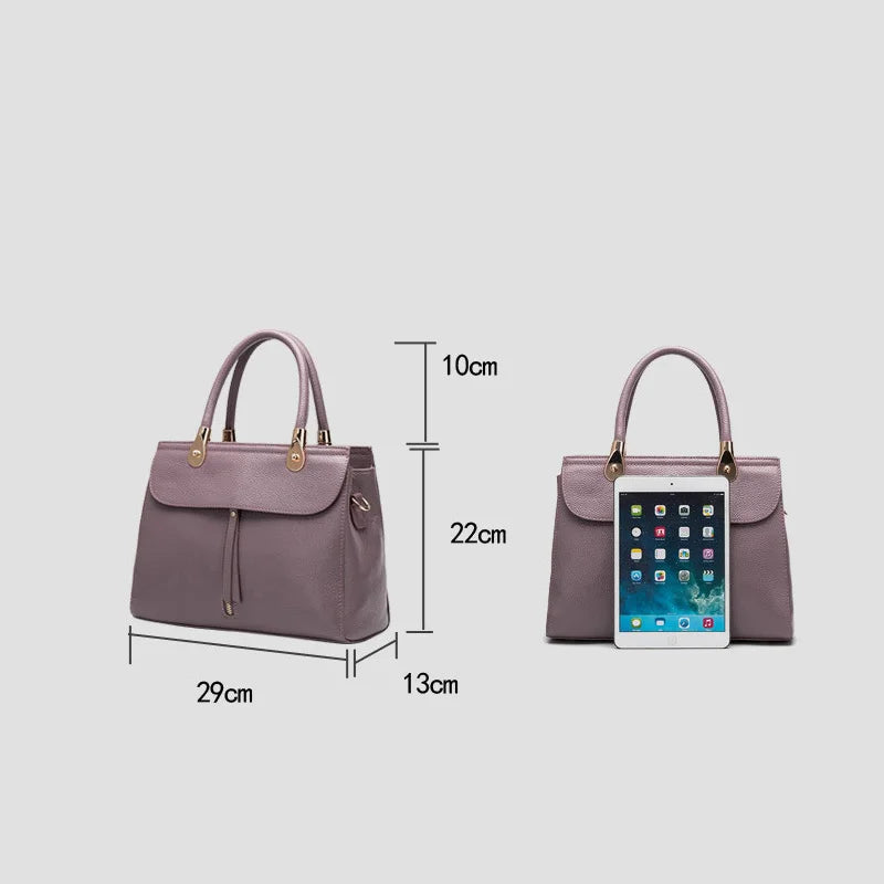 Cow Leather Handbag for Women 2022 New Luxury Large Capacity Shoulder Crossbody Bags Office Ladies Daily Work Tote Bag