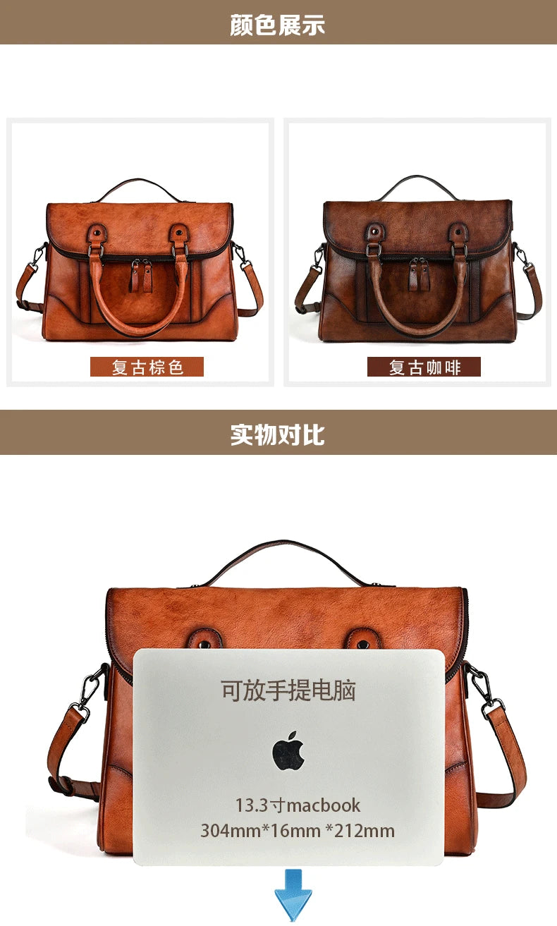 MOTAORA Large Vintage Women Crossbody Bag For Ladies Handbag Genuine Leather Computer Bags 2024 New Designer Luxury Book Bag