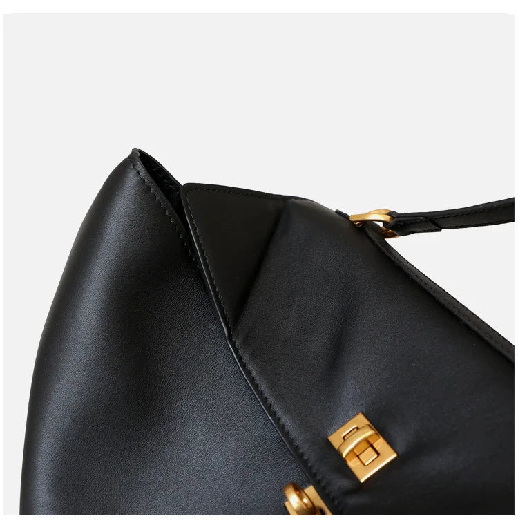 Motingsome 2024 Rodeo Buckle Woman Luxury Designer Bags Cow Leather Handbag Fashion Lady Pouch Retro Underarm Purses Tote New