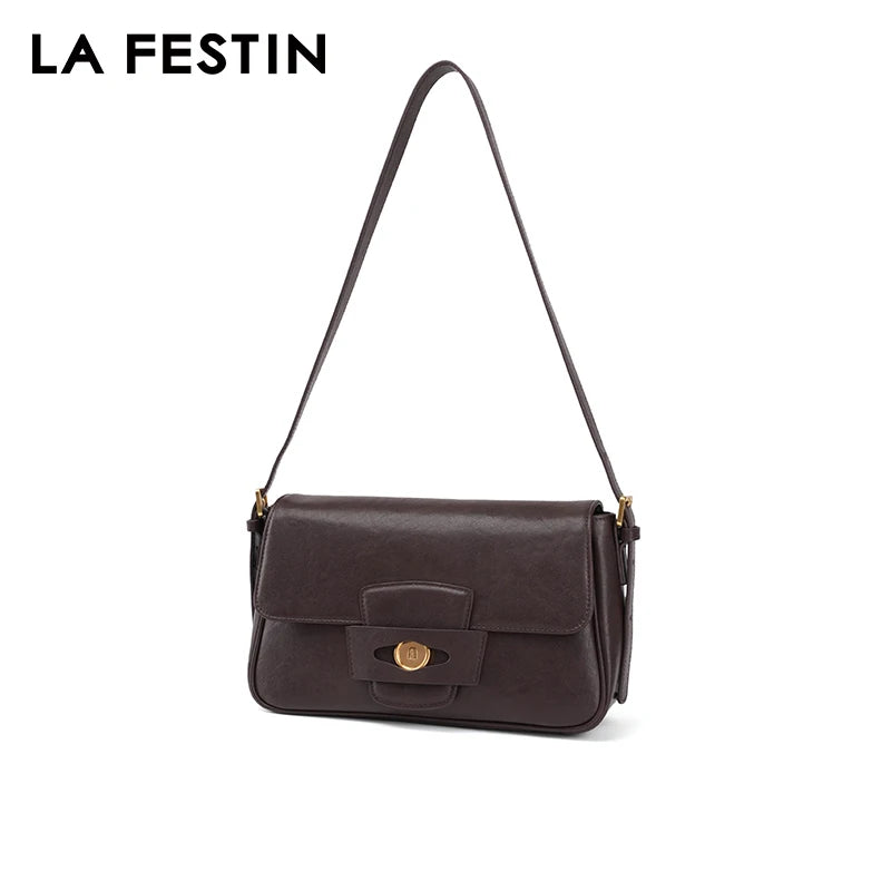 LA FESTIN Original Brand Women Bag Casual Shoulder Crossbody Bag Square Bag Leather Classic Retro Female Bag High Quality Bag