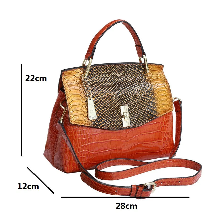 Designer Top Handle Satchel Handbags for Women Crocodile Handbag and Purse Leather Tote Bags Luxury  Womens Bag