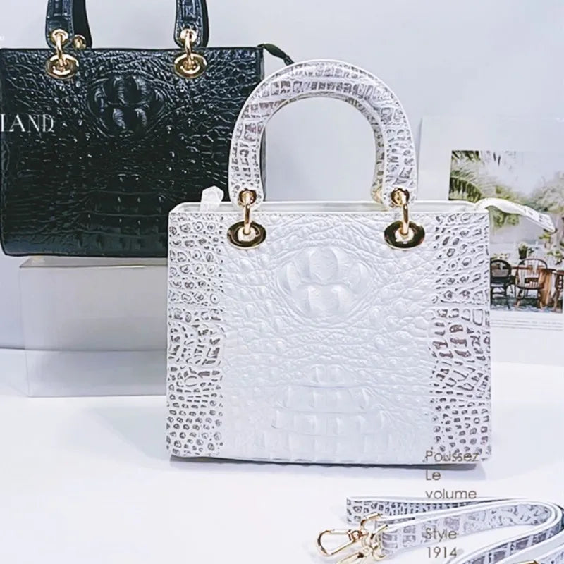 Luxury Fashion Crocodile Leather Women Handbags Alligator Small Brand Shoulder Messenger Bag Female Temperament Bags 2024 New