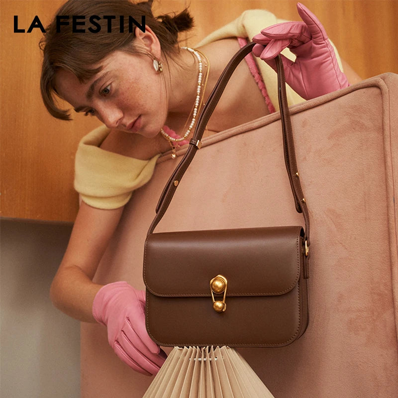 LA FESTIN 2024 New Designer Luxury Bag Fashion Small Shoulder Bag Crossbody Bag Women Handbag Ladies Side Bags Leather Purse