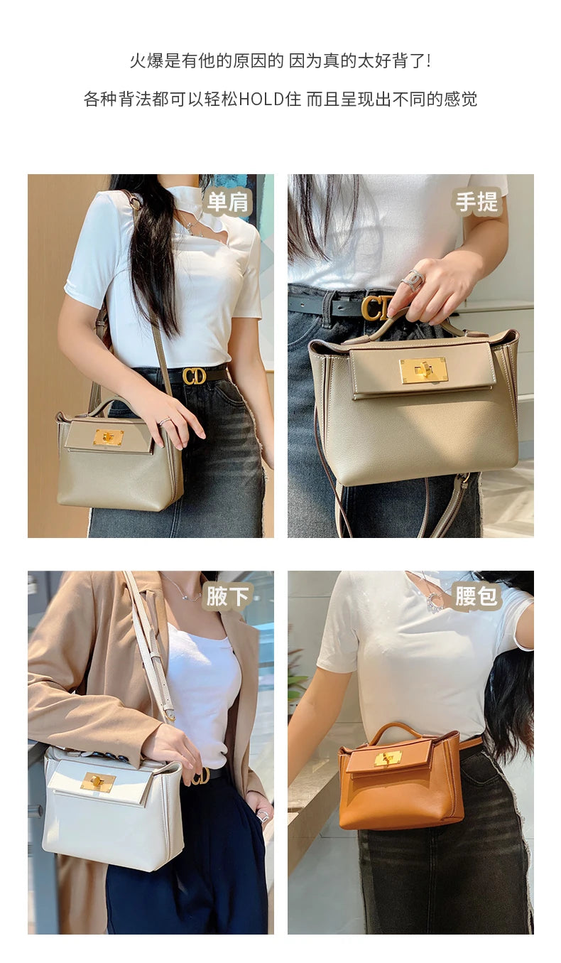 2024 High qulity tote bag square bag geniune leather kelli wing tote women handbags luxury designer shoulder crossbody bag mini