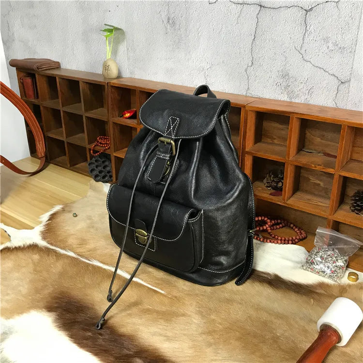 New Luxury Women Leather Backpacks Ladies Genuine Leather Luxury Backpack High-quality Woman Vintage Anti-theft Backbags