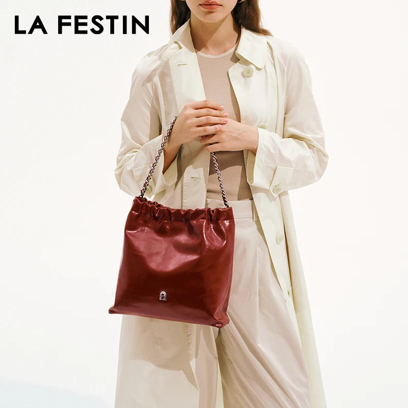 LA FESTIN Original 2024 New Women's bag Chain Bag Large Capacity Tote Bag Ladies Shoulder Bag Fashion Designer Crossbody Bag