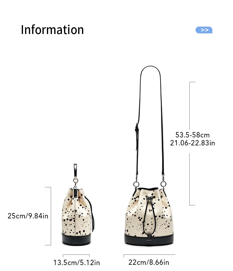 BAFELLI 2023 WOMEN'S NEW HANDBAG LUXURY BRAND SPRING SUMER DESIGNER STYLE STRING LEATHER BUCKET BAGS ORIGINAL TREND PURSE