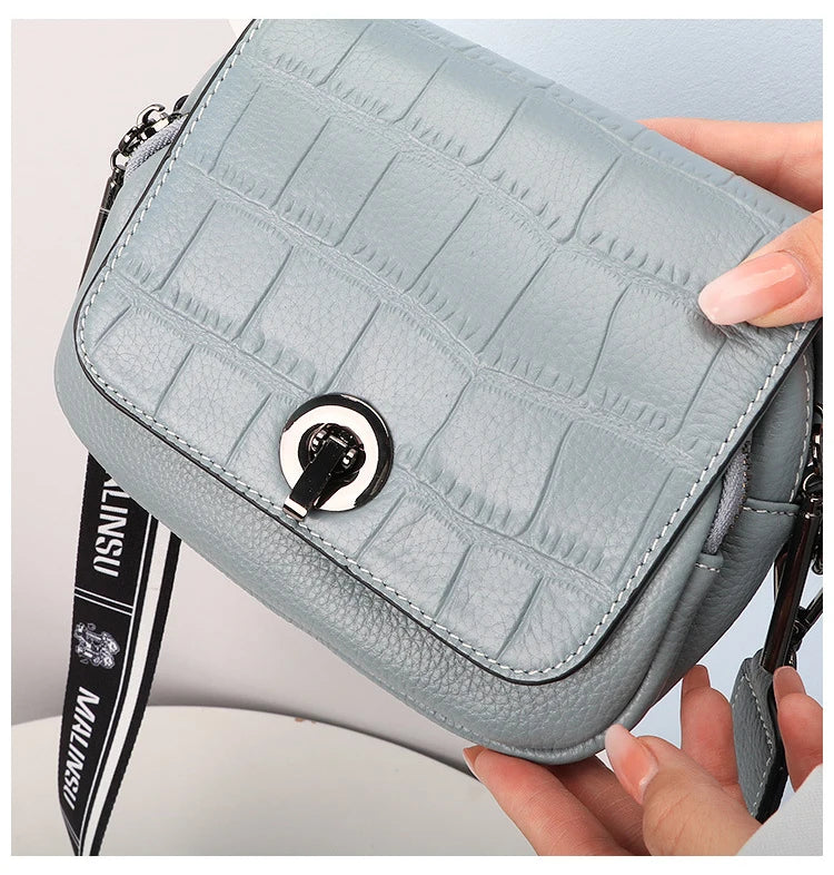 Genuine Leather Flap Small Shoulder Crossbody Bag for Woman Messenger Bags for Ladies Luxury  Handbag Sac Femme