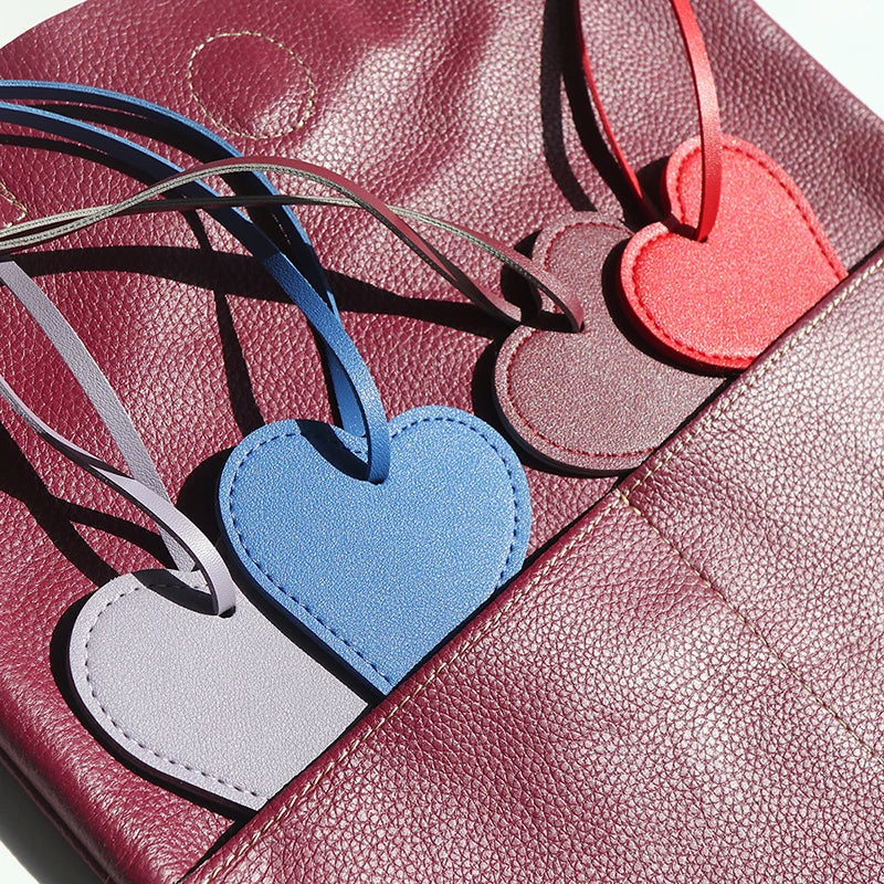 Custom Name Heart PU Leather Pendant Women Mini Cute Luxury Key Chain Engrave Initials Fashion Wholesale Handbag Pendant Gift