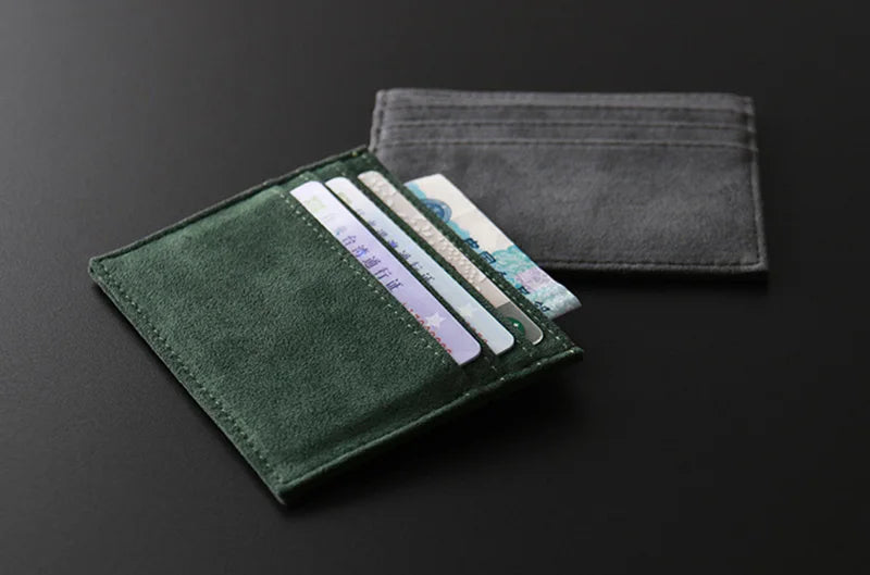 ALCANTARA Card Holder Women & Man Turn fur Luxury Artificial Leather Slim Card Wallet Small Thin Card Package