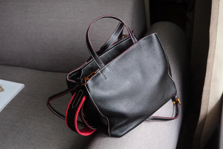 New Women Soft Top Layer Cowhide Women's Bag Shoulder Strap Casual Simple Leather Women's Bag Luxury Designer Shoulder Crossbody