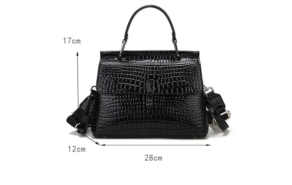 Crocodile Pattern Genuine leather Women's Bag 2024 New Versatile Crossbody Bag Shoulder Bag luxury Handbag Fashion Bag