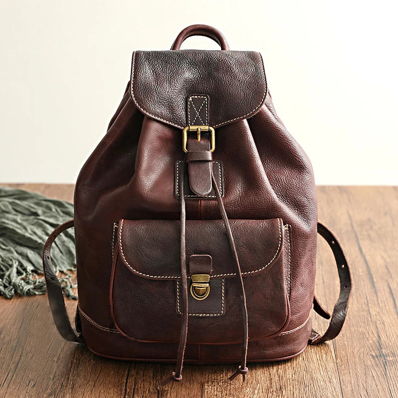 New Luxury Women Leather Backpacks Ladies Genuine Leather Luxury Backpack High-quality Woman Vintage Anti-theft Backbags