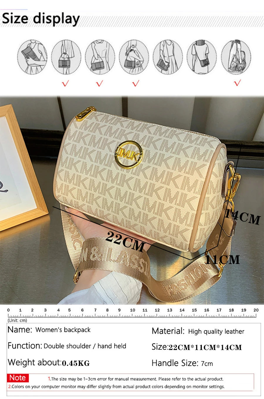 Brand Women's Shoulder Bag Luxury Designer Fashion Letter Printing Handbag Women's Broadband Crossbody Shoulder Bags Wallet Sac