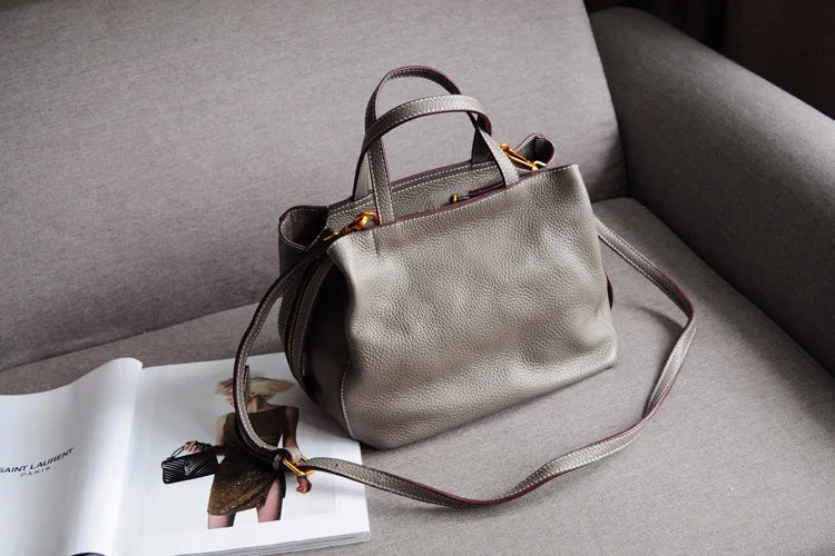 New Women Soft Top Layer Cowhide Women's Bag Shoulder Strap Casual Simple Leather Women's Bag Luxury Designer Shoulder Crossbody