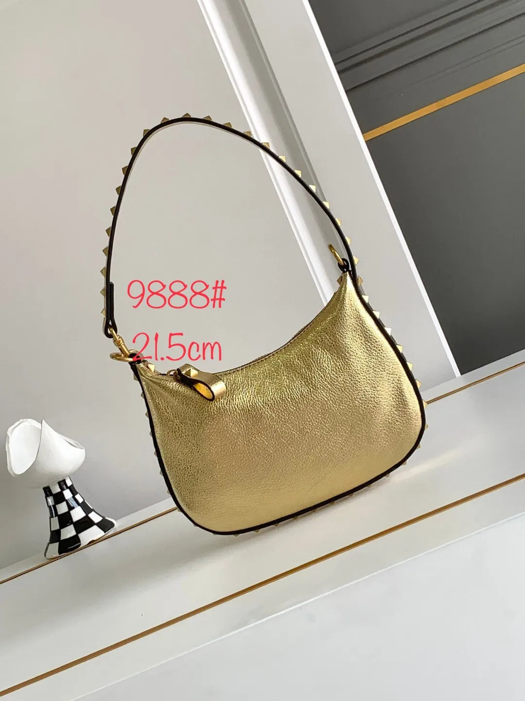 Handbags for Women 2024 Gold Luxury Designer Stud Hobo Bags Shape Rivet Soft Evenlope Bag Small Shoulder Silver Evening Clutch