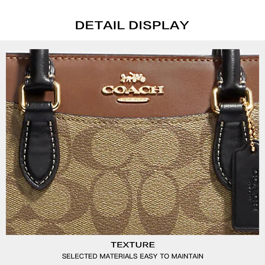 Coach Mini Darcie Carryall Bag Leather Tote Bag Top Handle Satchel Shoulder Bag In Colorblock Signature Canvas,CH287 IME7V